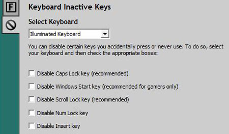 Disabling the Windows Start key is only a click away to avoid interruptions during a gaming session.